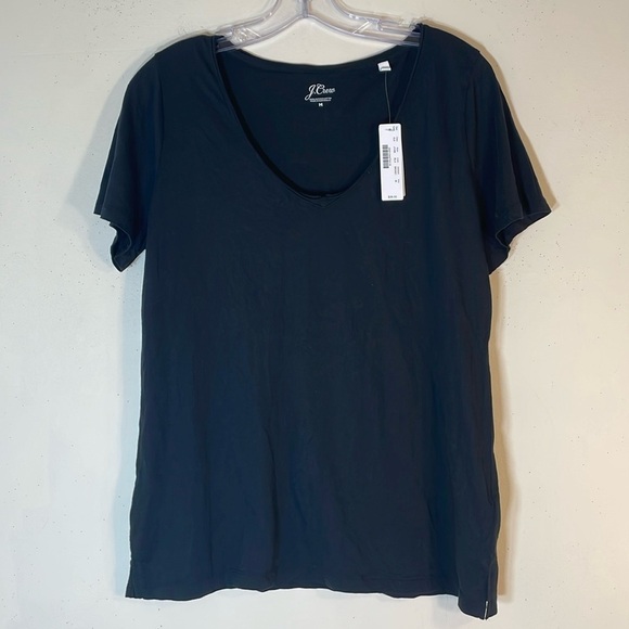 NWT. J. Crew Medium Supima Cotton Black Short Sleeve T Shirt. - Picture 1 of 6